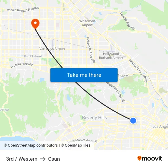 3rd / Western to Csun map