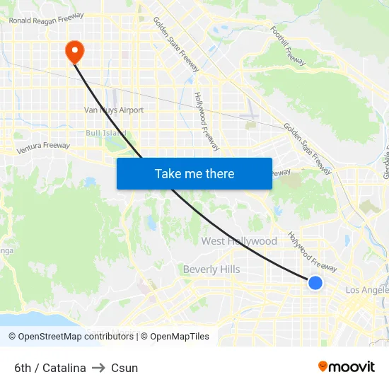 6th / Catalina to Csun map