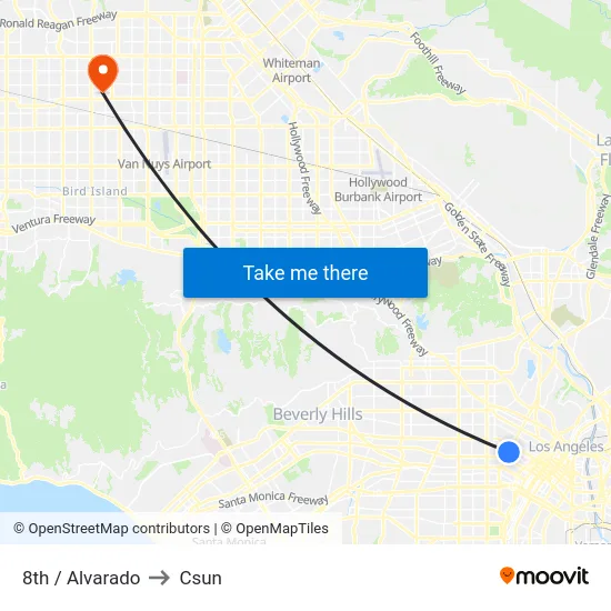 8th / Alvarado to Csun map
