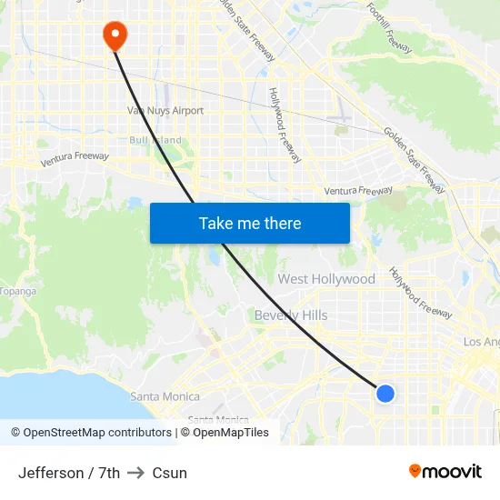 Jefferson / 7th to Csun map