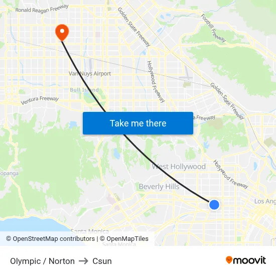 Olympic / Norton to Csun map