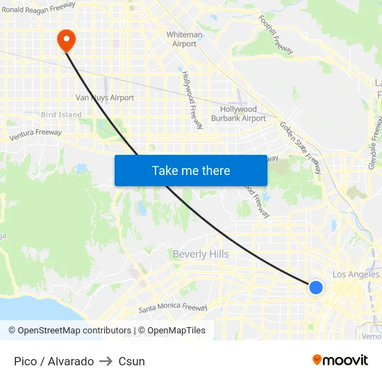 Pico / Alvarado to Csun map