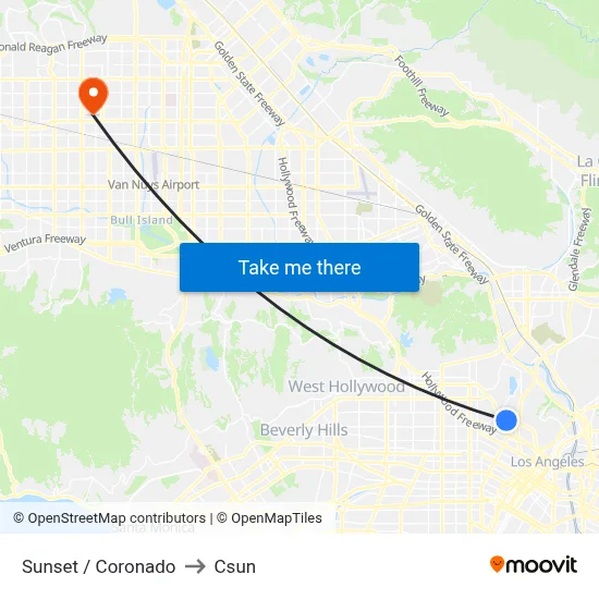 Sunset / Coronado to Csun map