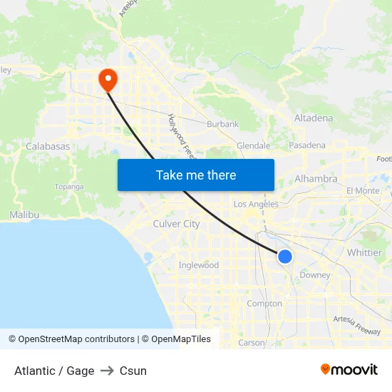 Atlantic / Gage to Csun map