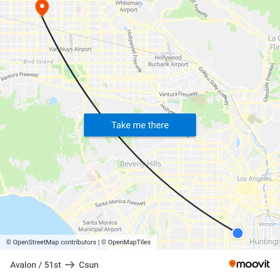Avalon / 51st to Csun map