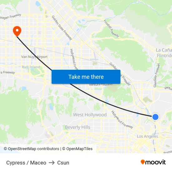Cypress / Maceo to Csun map