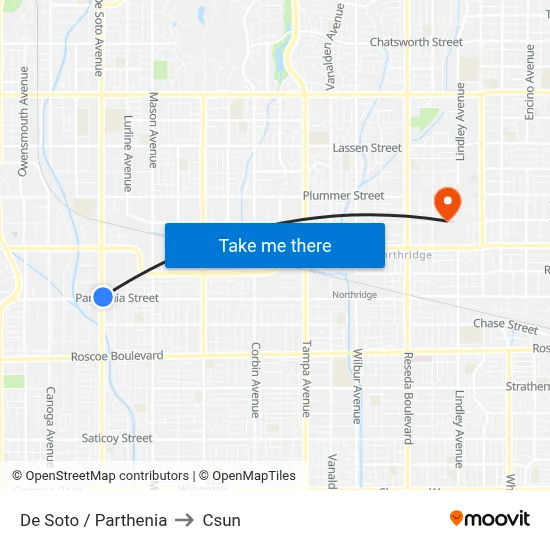 De Soto / Parthenia to Csun map