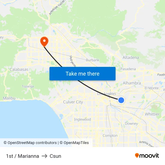 1st / Marianna to Csun map