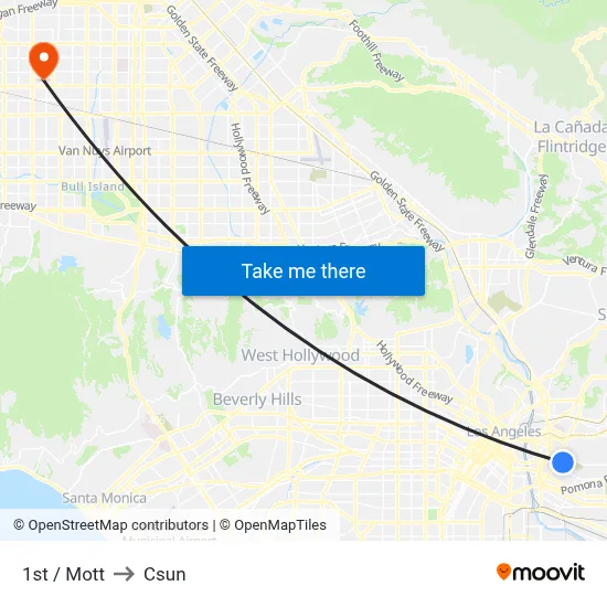 1st / Mott to Csun map