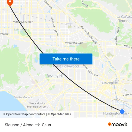 Slauson / Alcoa to Csun map