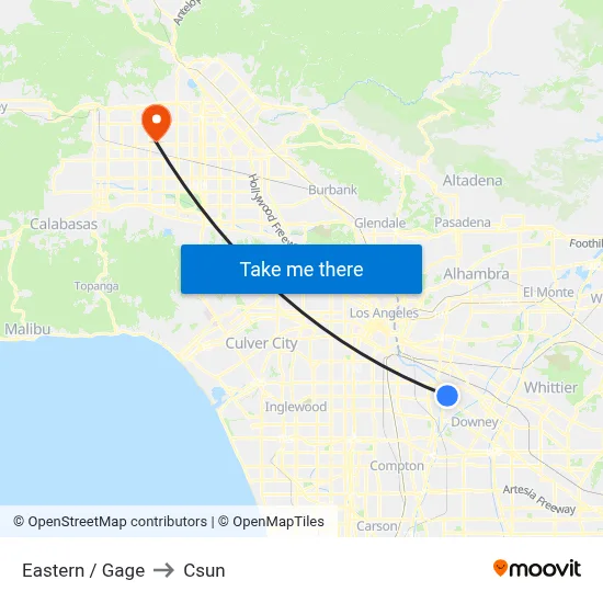 Eastern / Gage to Csun map