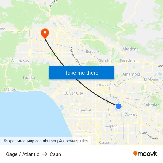 Gage / Atlantic to Csun map
