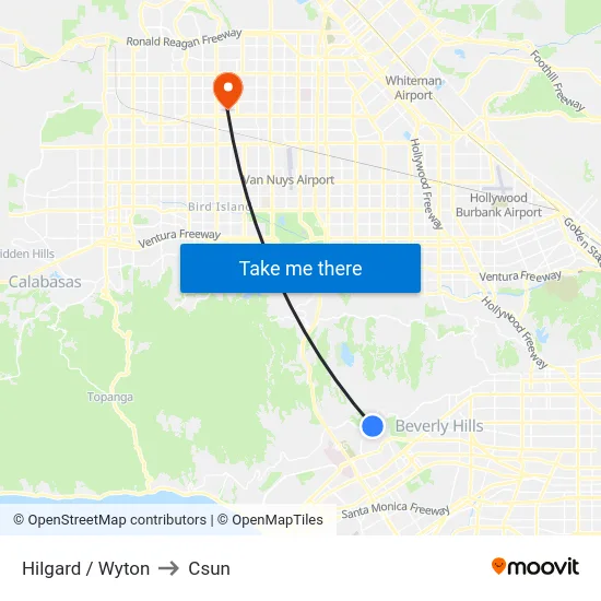 Hilgard / Wyton to Csun map