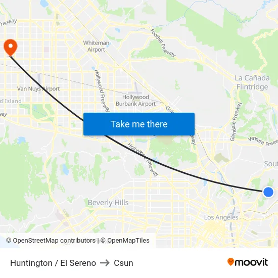 Huntington / El Sereno to Csun map