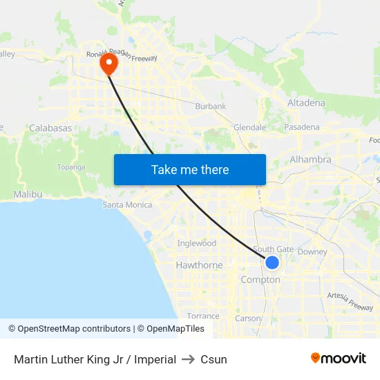 Martin Luther King Jr / Imperial to Csun map