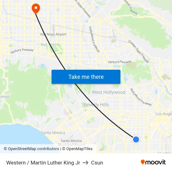 Western / Martin Luther King Jr to Csun map