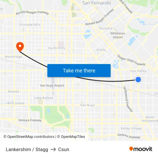 Lankershim / Stagg to Csun map