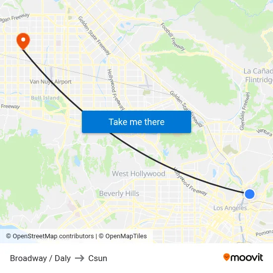 Broadway / Daly to Csun map
