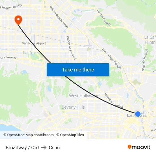 Broadway / Ord to Csun map