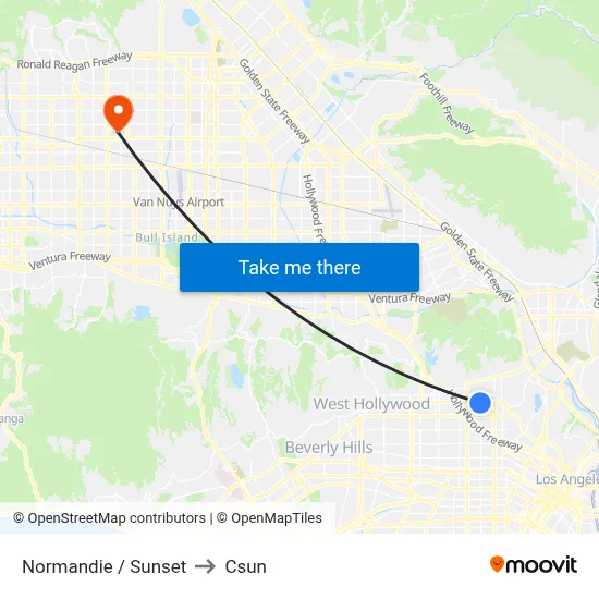Normandie / Sunset to Csun map