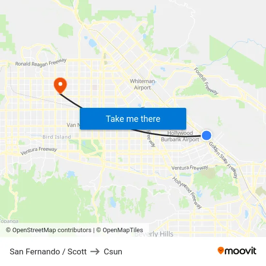 San Fernando / Scott to Csun map