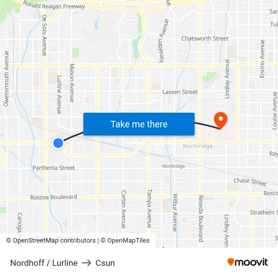 Nordhoff / Lurline to Csun map
