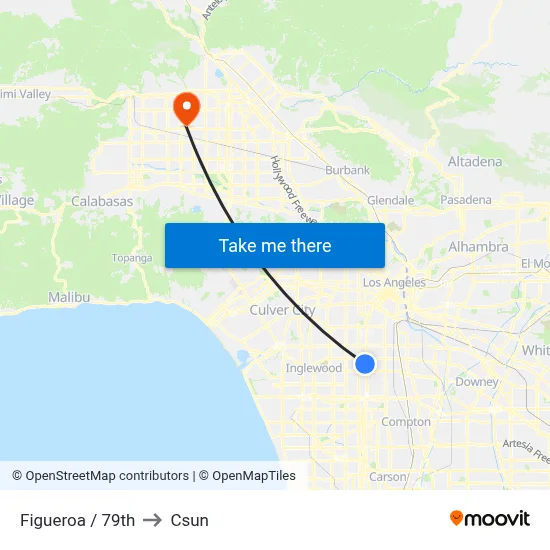 Figueroa / 79th to Csun map