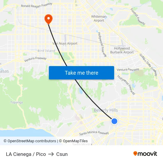 LA Cienega / Pico to Csun map
