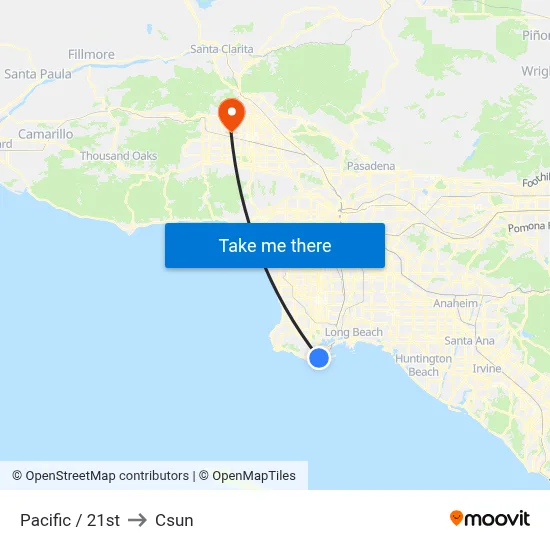 Pacific / 21st to Csun map