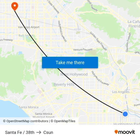 Santa Fe / 38th to Csun map