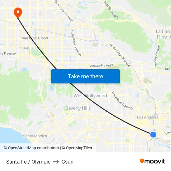 Santa Fe / Olympic to Csun map