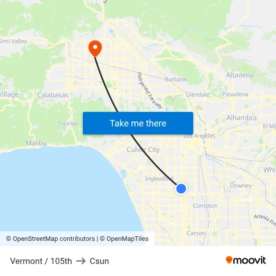 Vermont / 105th to Csun map