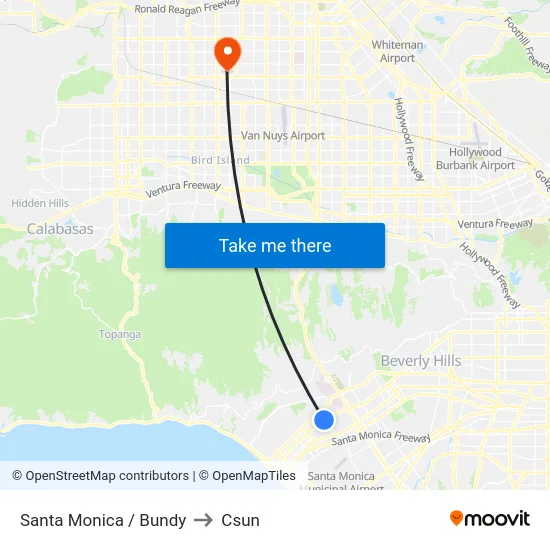Santa Monica / Bundy to Csun map