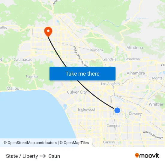 State / Liberty to Csun map