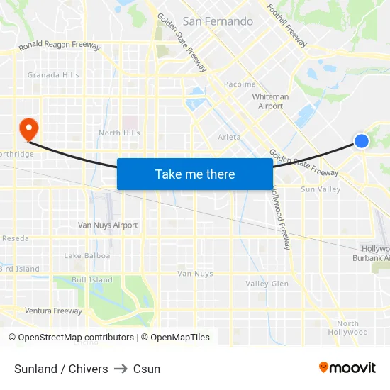 Sunland / Chivers to Csun map
