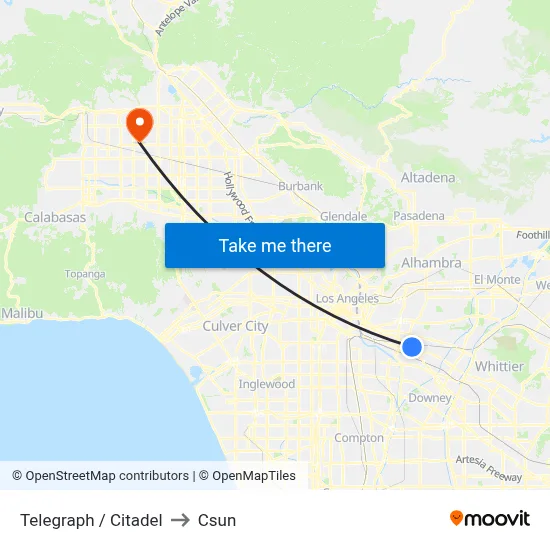 Telegraph / Citadel to Csun map