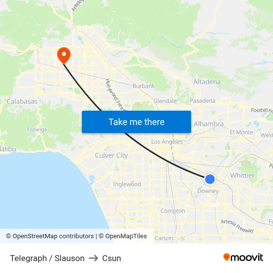 Telegraph / Slauson to Csun map
