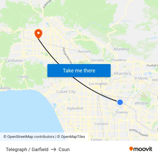Telegraph / Garfield to Csun map