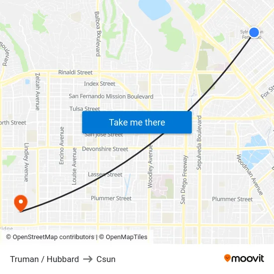 Truman / Hubbard to Csun map