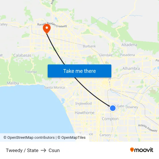 Tweedy / State to Csun map
