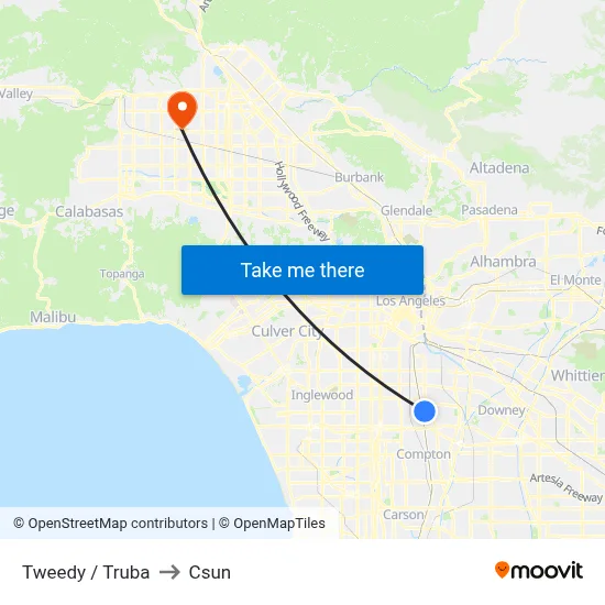 Tweedy / Truba to Csun map
