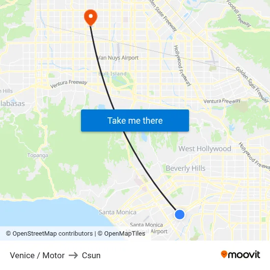 Venice / Motor to Csun map