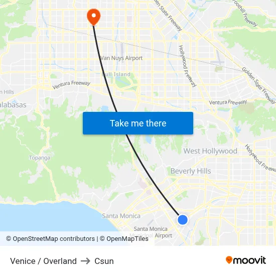 Venice / Overland to Csun map