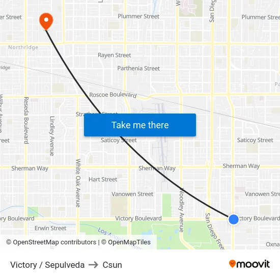 Victory / Sepulveda to Csun map