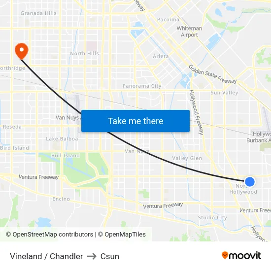 Vineland / Chandler to Csun map
