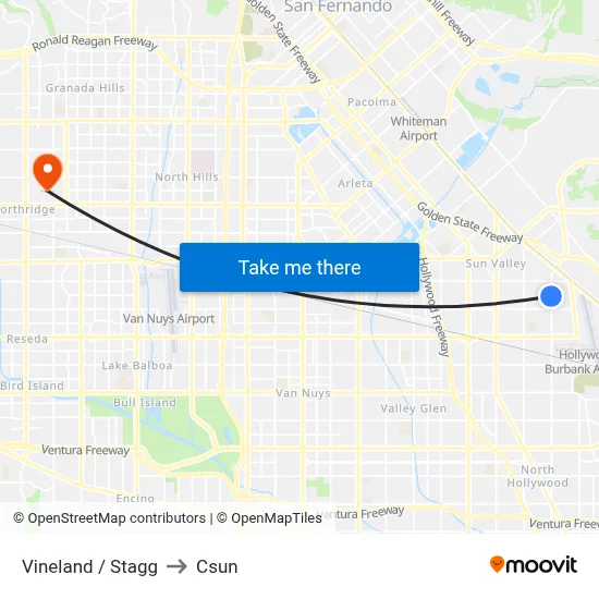 Vineland / Stagg to Csun map