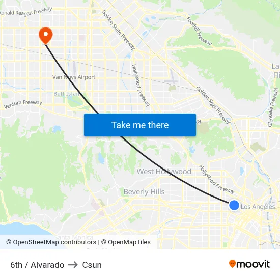 6th / Alvarado to Csun map