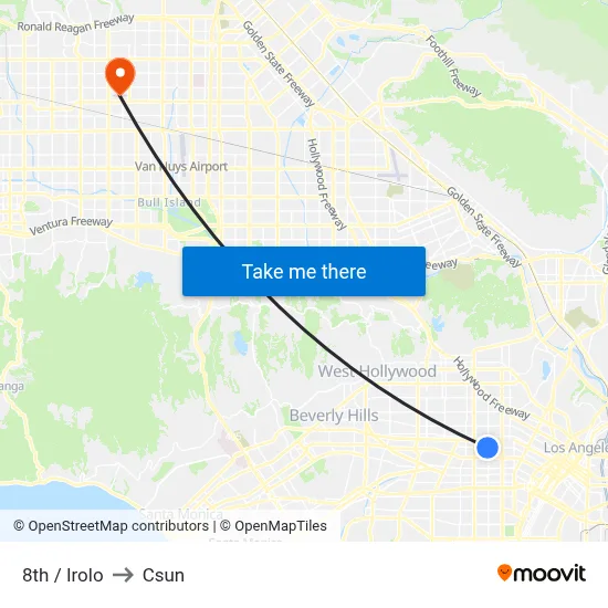 8th / Irolo to Csun map