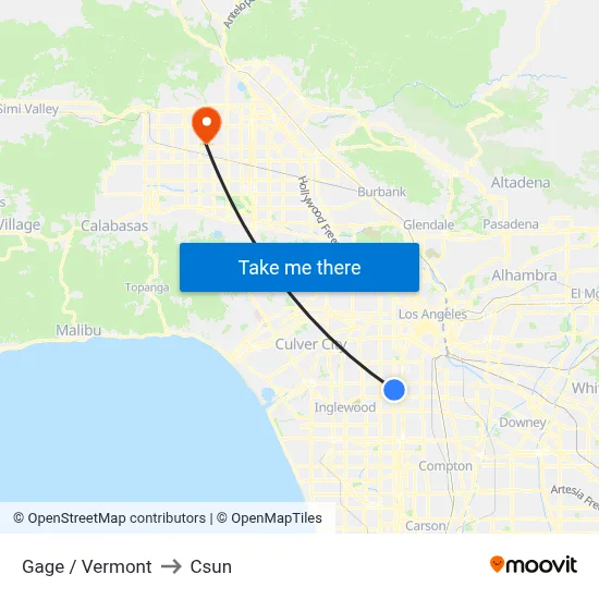 Gage / Vermont to Csun map