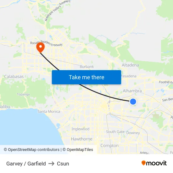Garvey / Garfield to Csun map